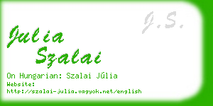 julia szalai business card